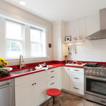 Was ist die beste Küchenarbeitsplatte? Typen und Eigenschaften, Design, Foto im Innenraum-5