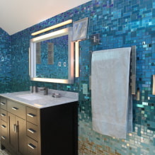 Glass tiles: types, designs, colors, finishes, shapes, examples with mosaics-4