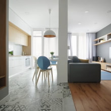 Csempe és laminált padló kombinációja: tervezési ötletek a folyosóra és a konyhára-8