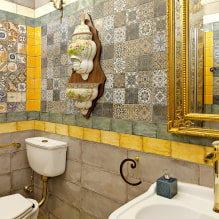 Bathroom tiles: tips for choosing, types, shapes, colors, design, places of decoration-4