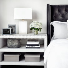 Bedside tables: design, types, materials, colors, decor, photo in the interior-1