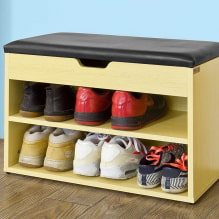 Shoe rack in the hallway: tips for choosing, types, shapes, materials, colors-1