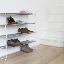 Shoe rack in the hallway: tips for choosing, types, shapes, materials, colors-3