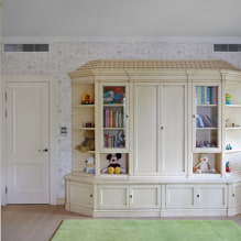 Kleiderschrank im Kinderzimmer: Typen, Materialien, Farbe, Design, Lage, Beispiele im Innenraum-2