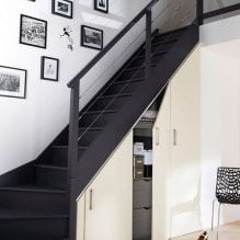 Kleiderschrank unter der Treppe: Typen, Füllmöglichkeiten, originelle Ideen in einem Privathaus-2