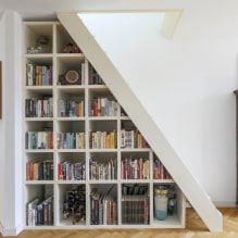 Wardrobe under the stairs: types, filling options, original ideas in a private house-6