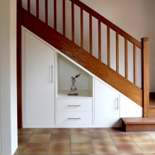 Kleiderschrank unter der Treppe: Typen, Füllmöglichkeiten, originelle Ideen in einem Privathaus-8