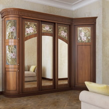 Corner wardrobe in the living room: types, shapes, colors, filling options, examples of sliding wardrobes in hall-0