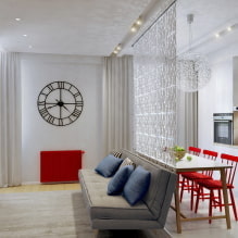 Дизајн студио апартман 30 кв. м. - фотографије ентеријера, идеје за распоред намештаја, осветљење-5