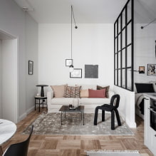 Design studio apartment 30 sq. m. - interior photos, furniture arrangement ideas, lighting-6