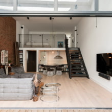 Studio-Apartment im Loft-Stil: Designideen, Oberflächenauswahl, Möbel, Beleuchtung-3