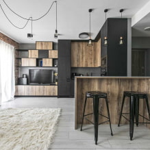 Studio-Apartment im Loft-Stil: Designideen, Auswahl an Oberflächen, Möbel, Beleuchtung-4
