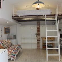 Studio-Apartment im Loft-Stil: Designideen, Oberflächenauswahl, Möbel, Beleuchtung-8