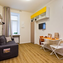 Design of a small studio apartment 18 sq. m. - photo of the interior, ideas of arrangement-3
