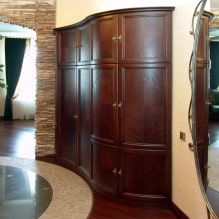 Corner wardrobe in the hallway: types, materials, colors, design and shapes, internal filling-2