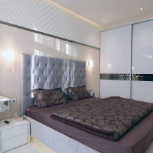 Sliding wardrobe in the bedroom: design, filling options, colors, shapes, location in the room-5