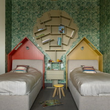 Полице изнад кревета: дизајн, боја, врсте, материјали, опције локације-3