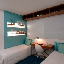 Shelves above the bed: design, color, types, materials, location options-5