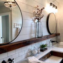 Shelves in the bathroom: types, design, materials, colors, shapes, placement options-5
