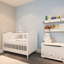 Shelves in the nursery: types, materials, design, colors, options for filling and location-6