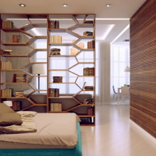 Shelving in the interior: options for filling, materials, colors, location in the room-1