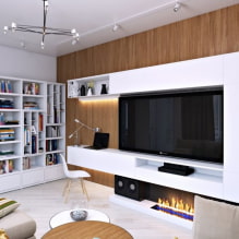 Wall in the living room (hall): design, types, materials, colors, placement and filling options-2