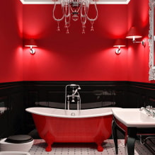 ห้องน้ำสีแดง: การออกแบบ, การรวมกัน, เฉดสี, ​​ประปา, ตัวอย่างการตกแต่งห้องน้ำ-2