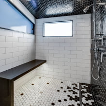 Црно-бело купатило: избор завршних облога, водовода, намештаја, дизајна тоалета-1