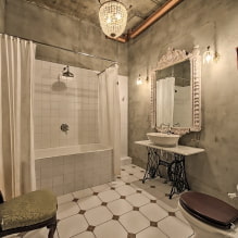 Badezimmer im Loft-Stil: Auswahl an Oberflächen, Farben, Möbeln, Sanitär und Dekor-0