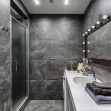 Loft stílusú fürdőszoba: kivitelezés, színek, bútorok, vízvezeték és dekor-1 választás