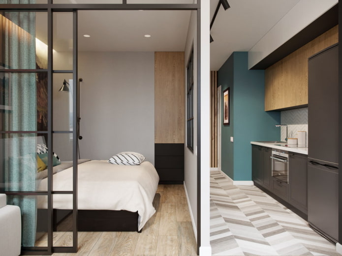 Apartman 40 nm m. - modern tervezési ötletek, övezet, fotók a belső térben