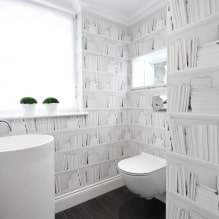 Fehér fürdőszoba: tervezés, kombinációk, dekoráció, vízvezeték, bútorok és dekoráció-6