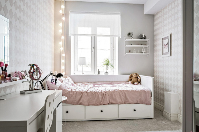 Room for a teenage girl: choice of color, style, decoration ideas, zoning, decor
