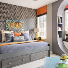 Interior of a room for a teenage boy: zoning, choice of color, style, furniture and decor-0