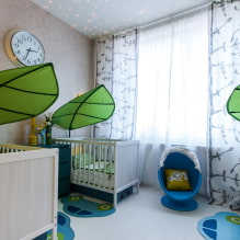 Children's room for three children: zoning, advice on arrangement, the choice of furniture, lighting and decor-5