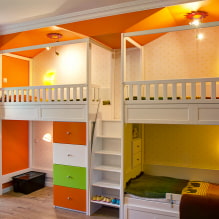Children's room for three children: zoning, advice on arrangement, the choice of furniture, lighting and decor-8