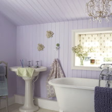 Љубичаста и лила купатило: комбинације, декорација, намештај, водовод и декор-2
