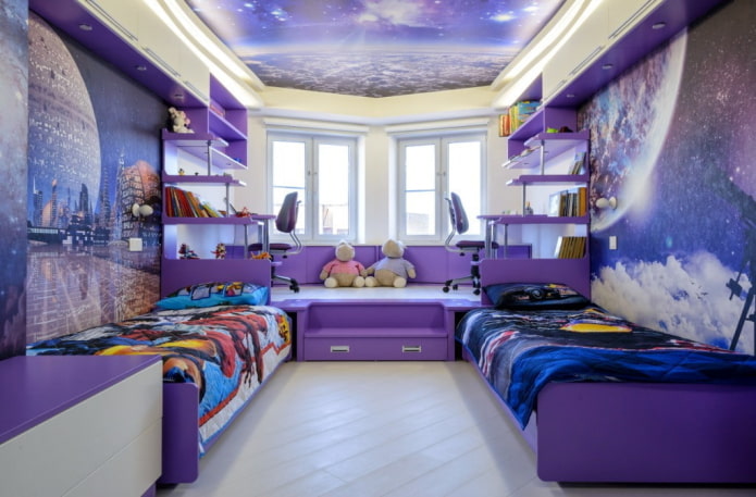 Lilac and purple children's room: features and design tips