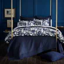 Kék hálószoba: árnyalatok, kombinációk, kivitelek, bútorok, textilek és világítás-8
