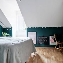 Tetőtéri hálószoba: zónák és elrendezés, szín, stílusok, felületek, bútorok és függönyök-7