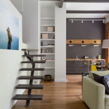 Duplex apartmanok: elrendezések, elrendezési ötletek, stílusok, lépcsők kialakítása-6