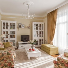 Living room in beige tones: choice of finishes, furniture, textiles, combinations and styles-0