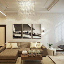 Living room in beige tones: choice of finishes, furniture, textiles, combinations and styles-1
