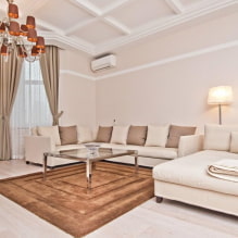 Living room in beige tones: choice of finishes, furniture, textiles, combinations and styles-8