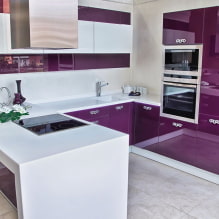 Purple kitchen: color combinations, choice of curtains, finishes, wallpaper, furniture, lighting and decor-0