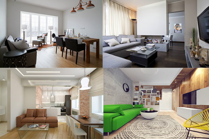 Apartment design 57 sq. m. - 5 projects with photos and layouts