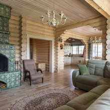 Ентеријер куће од брвнара: фотографије у собама, стилови, декорација, намештај, текстил и декор-0
