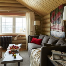 Log house interior: photos in rooms, styles, decoration, furniture, textiles and decor-5