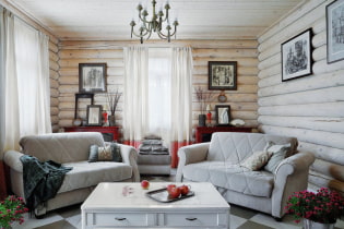 Ентеријер куће од брвнара: фотографије у собама, стилови, завршна обрада, намештај, текстил и декор