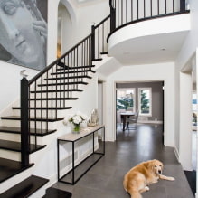 Staircase to the second floor in a private house: types, forms, materials, decoration, color, styles-1